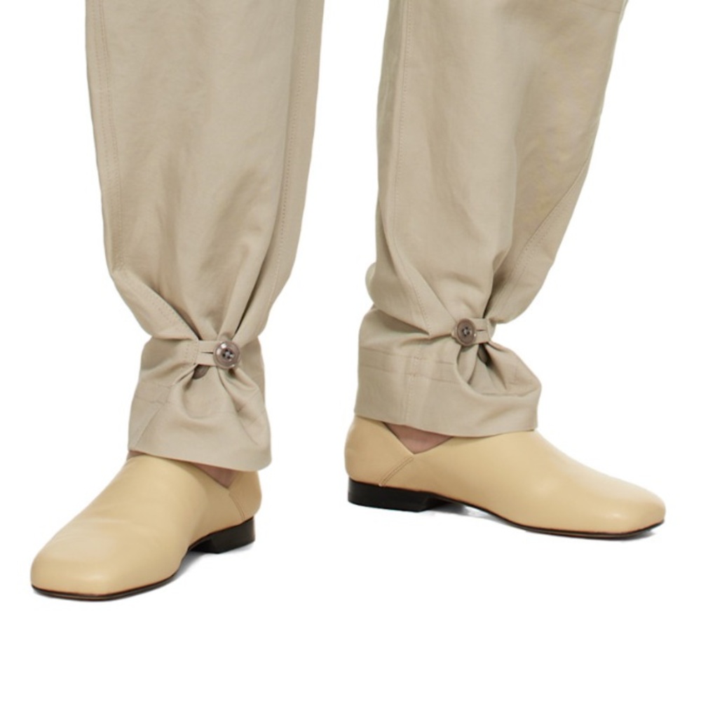 Lemaire beige leather slippers